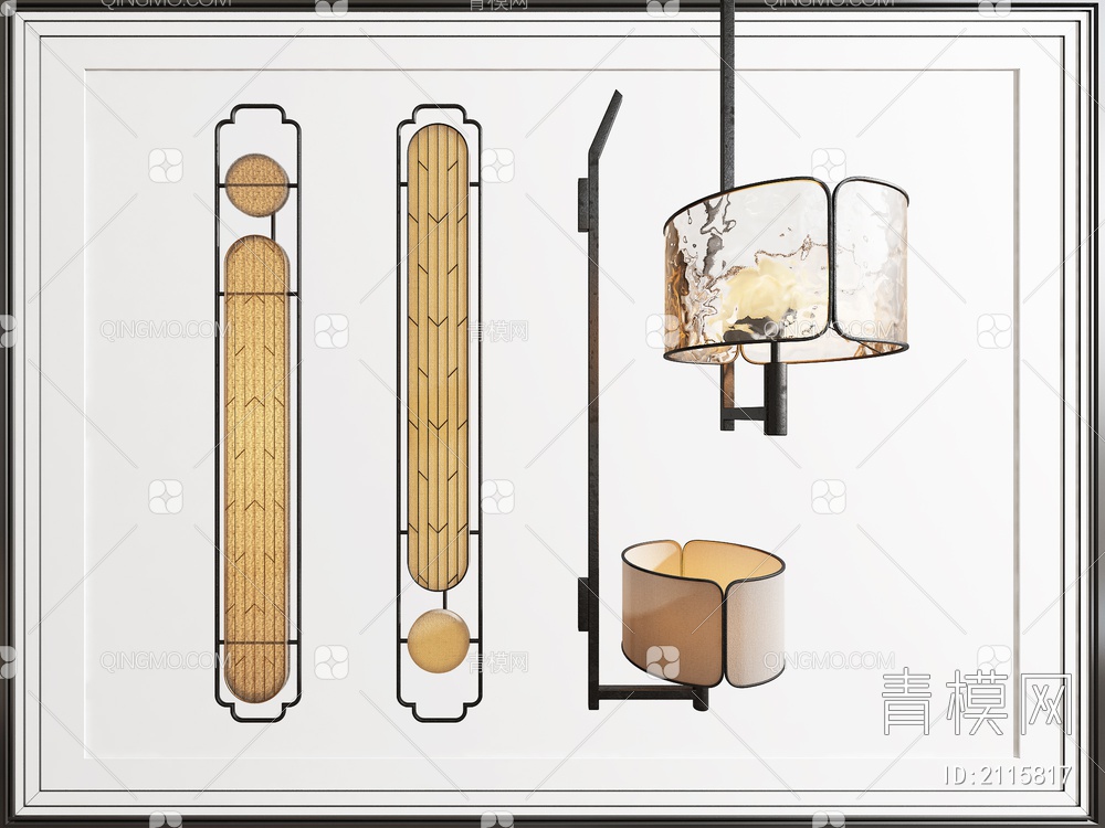 长条壁灯SU模型下载【ID:2115817】