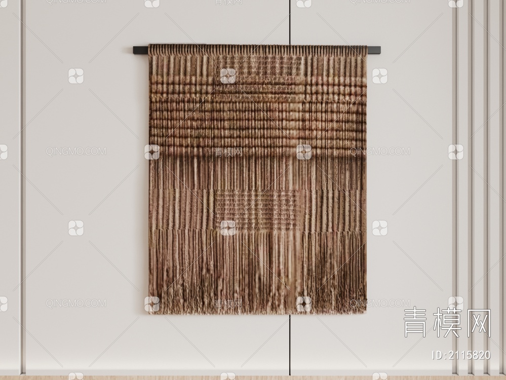 卧室壁毯软装macrame棉壁饰挂毯3D模型下载【ID:2115820】
