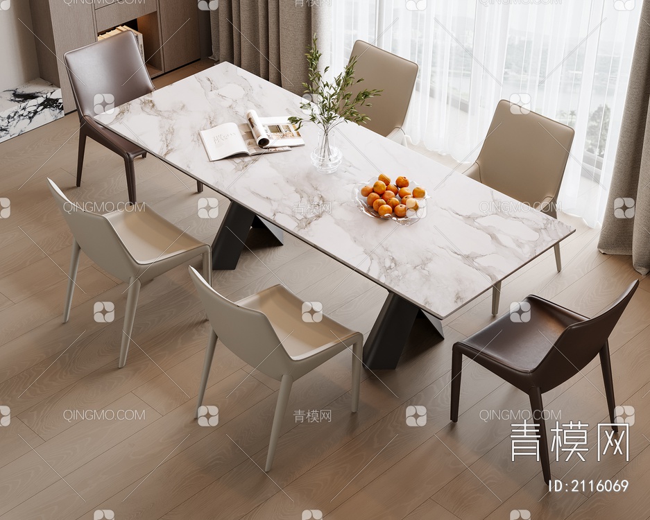 餐桌椅3D模型下载【ID:2116069】