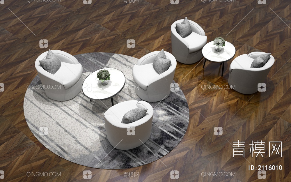 洽谈桌椅组合   休闲沙发  茶几 休闲沙发椅茶几组合3D模型下载【ID:2116010】
