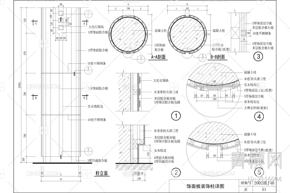 木饰面板墙面收口工艺通用做法节点大样图详图【ID:2116004】