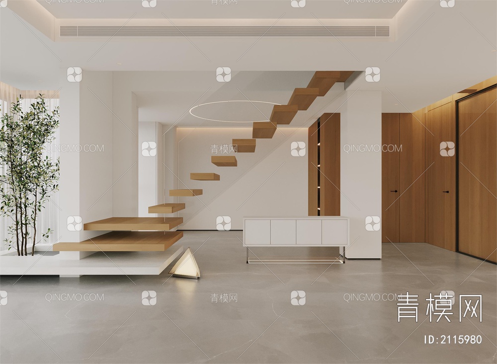 玻璃扶手 楼梯3D模型下载【ID:2115980】