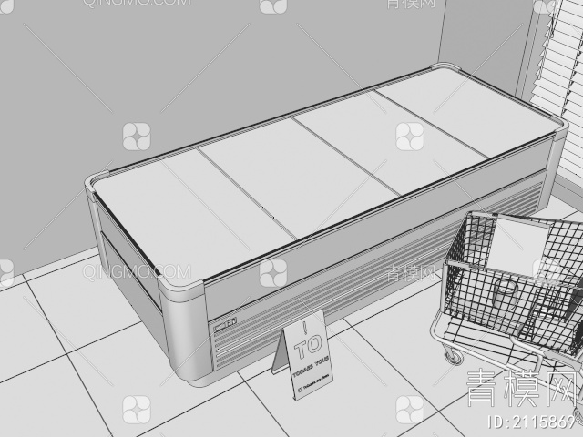 超市冰柜 饮料 冷藏柜 酒水饮料 购物车3D模型下载【ID:2115869】