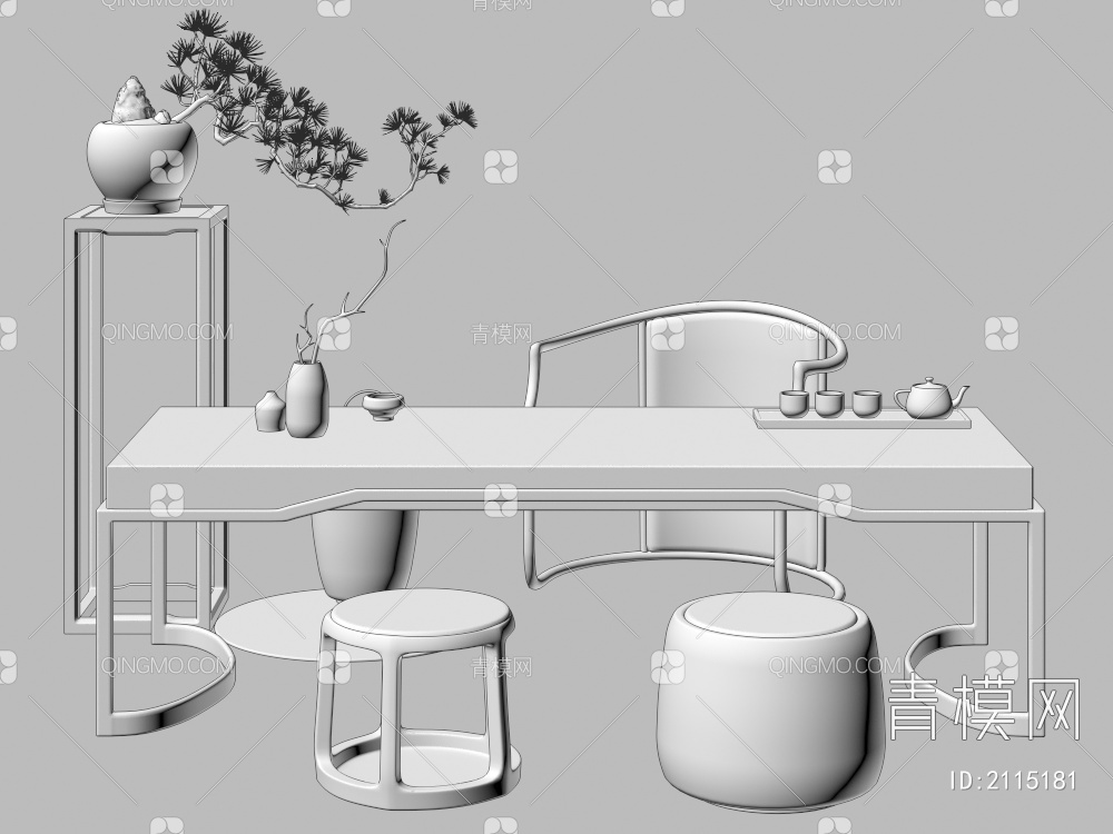 家具 茶台3D模型下载【ID:2115181】