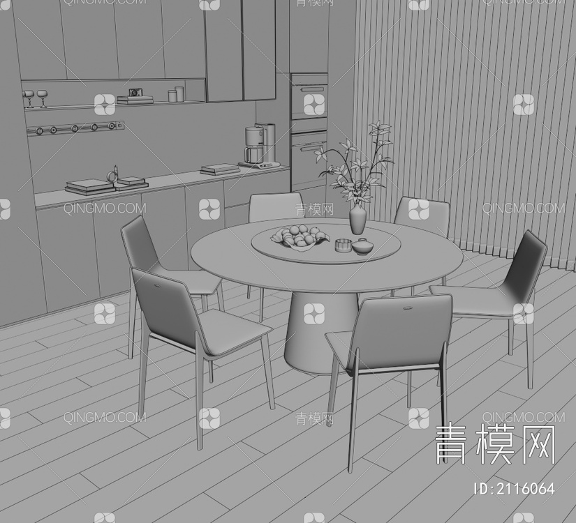 餐桌椅3D模型下载【ID:2116064】