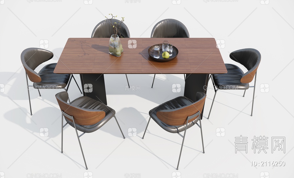长条桌 餐桌餐椅3D模型下载【ID:2116250】