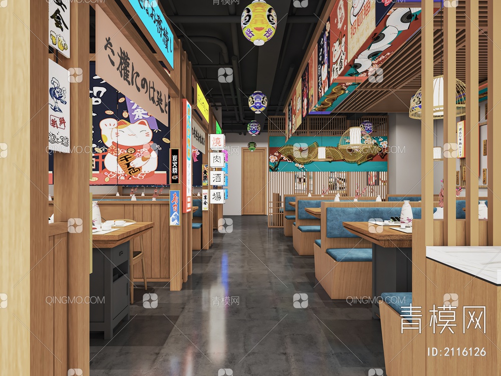 餐厅 日料店 料理 寿司店 烤肉店 餐饮3D模型下载【ID:2116126】