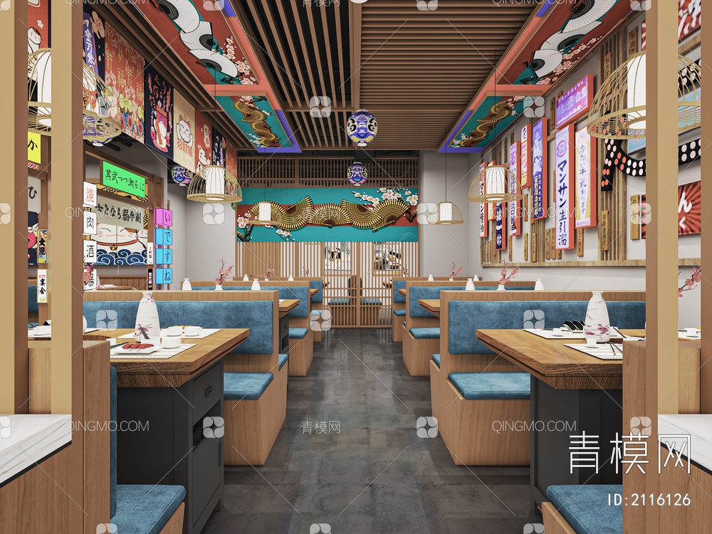 餐厅 日料店 料理 寿司店 烤肉店 餐饮3D模型下载【ID:2116126】