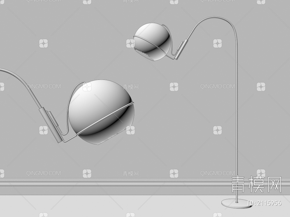 球形 玻璃 圆形 弧形 钓鱼灯 金属 落地灯3D模型下载【ID:2115956】