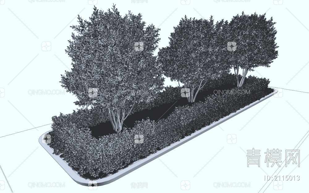 植物堆 灌木球 绿篱 景观植物3D模型下载【ID:2115013】