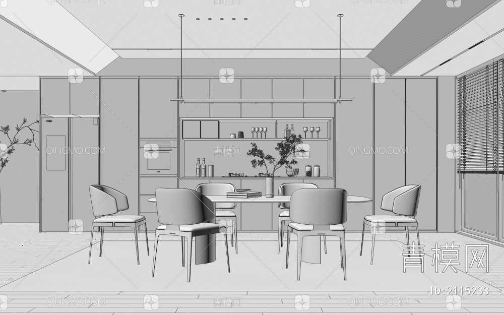 家居餐厅3D模型下载【ID:2115233】