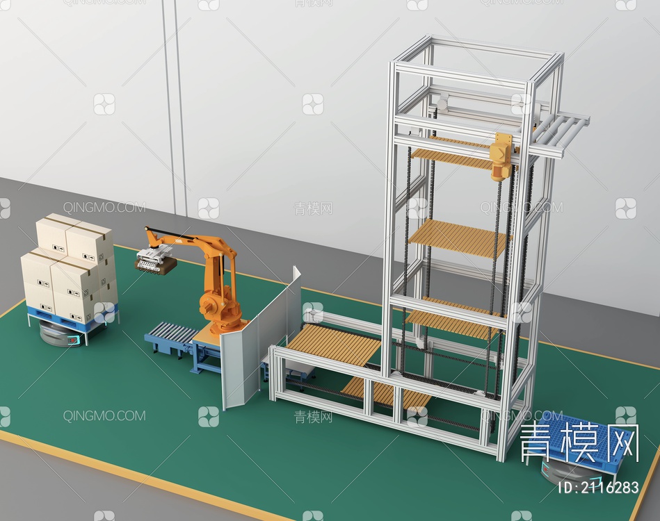 自动化堆垛机3D模型下载【ID:2116283】