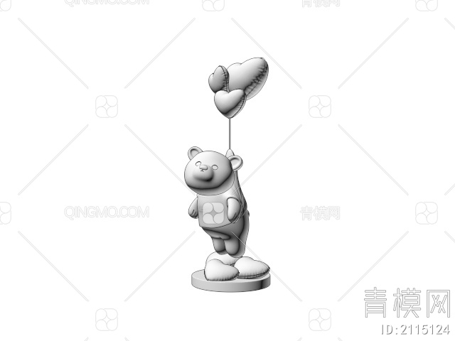 气球小熊雕塑装置3D模型下载【ID:2115124】