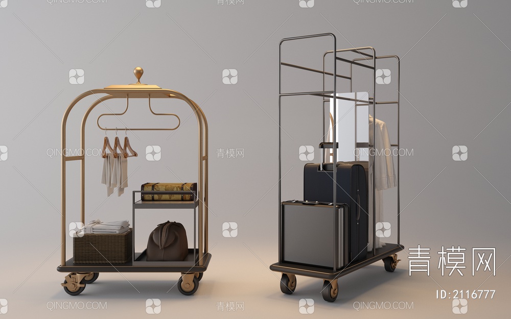 酒店行李车3D模型下载【ID:2116777】