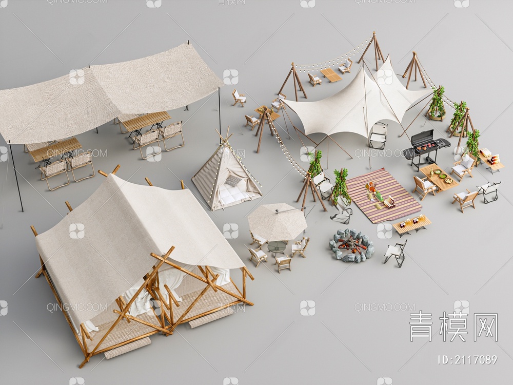 户外露营帐篷3D模型下载【ID:2117089】