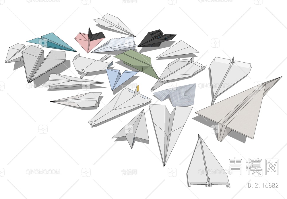 纸飞机折纸SU模型下载【ID:2116882】