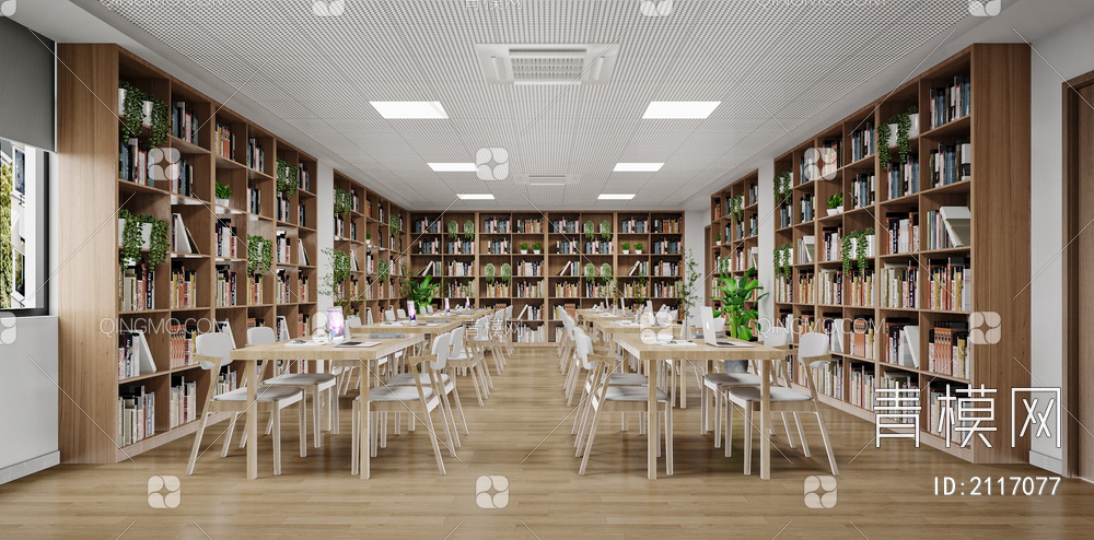 图书阅览室 图书馆 图书室 休闲阅读区 书屋 书吧 活动中心3D模型下载【ID:2117077】