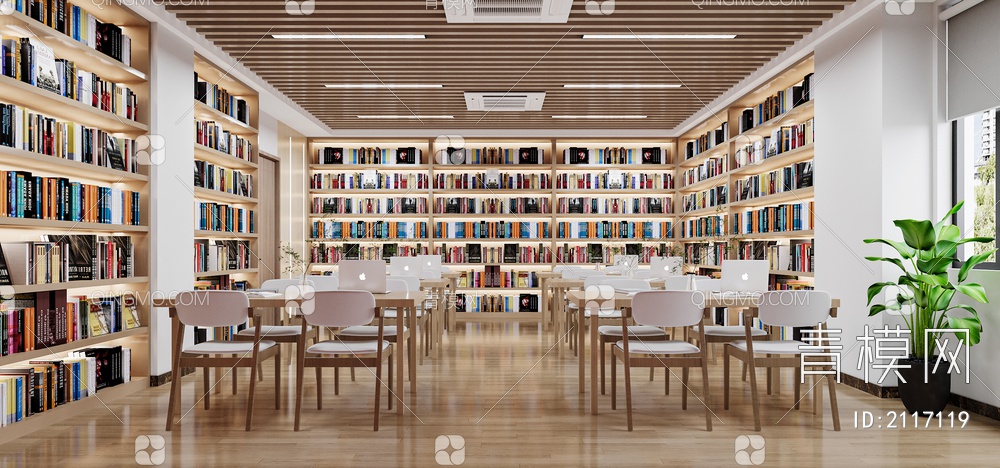 图书阅览室 图书馆 图书室 休闲阅读区 书屋 书吧 活动中心3D模型下载【ID:2117119】
