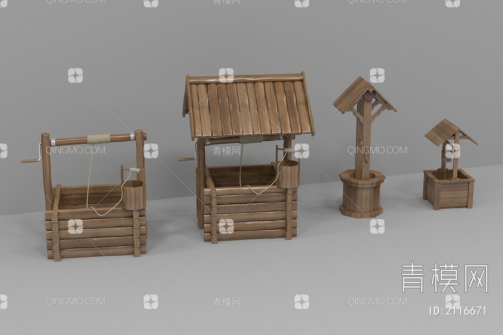 木结构古井3D模型下载【ID:2116671】