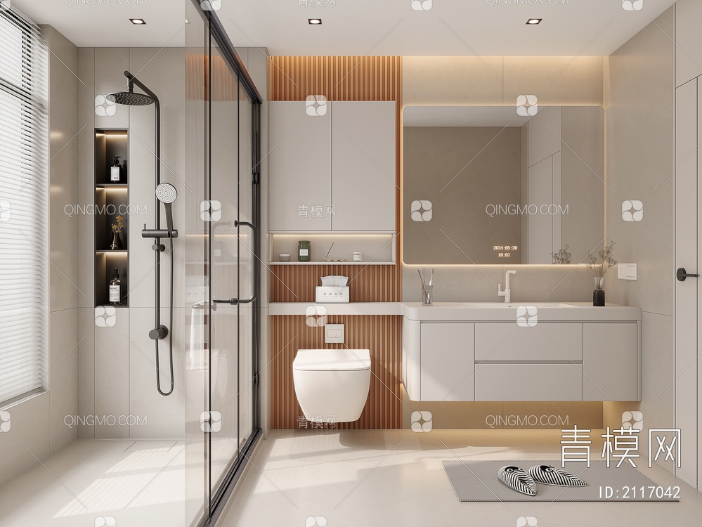 卫生间 浴室柜 壁挂马桶3D模型下载【ID:2117042】