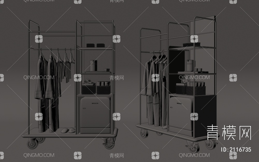 酒店服务车3D模型下载【ID:2116735】