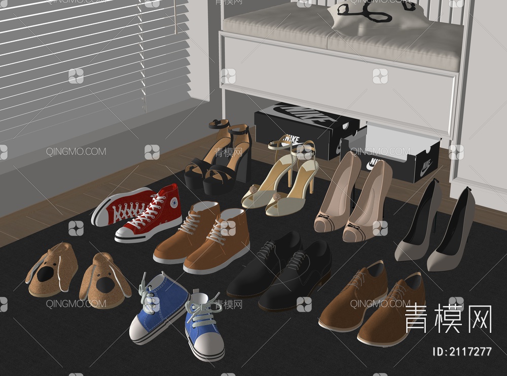 鞋子SU模型下载【ID:2117277】