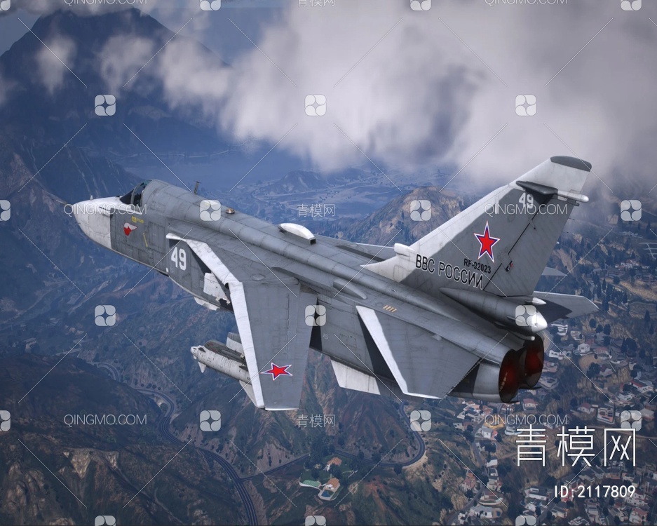 苏SU24MR侦察机3D模型下载【ID:2117809】