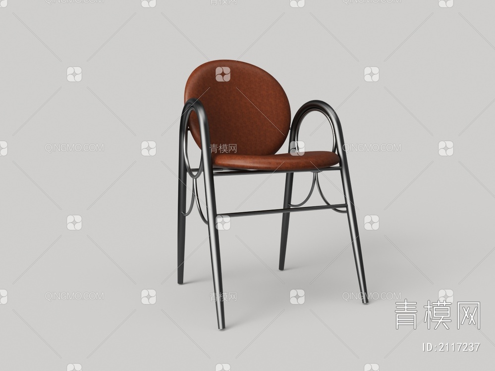 金属皮革单椅3D模型下载【ID:2117237】
