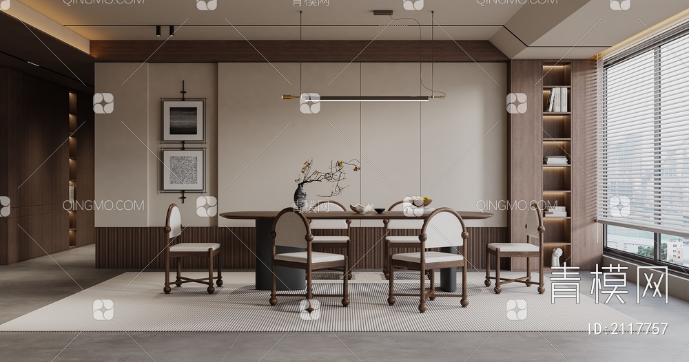 餐厅 餐桌椅3D模型下载【ID:2117757】