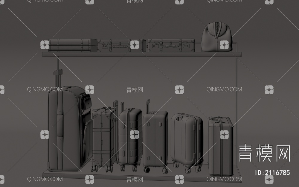 行李箱 行李包3D模型下载【ID:2116785】