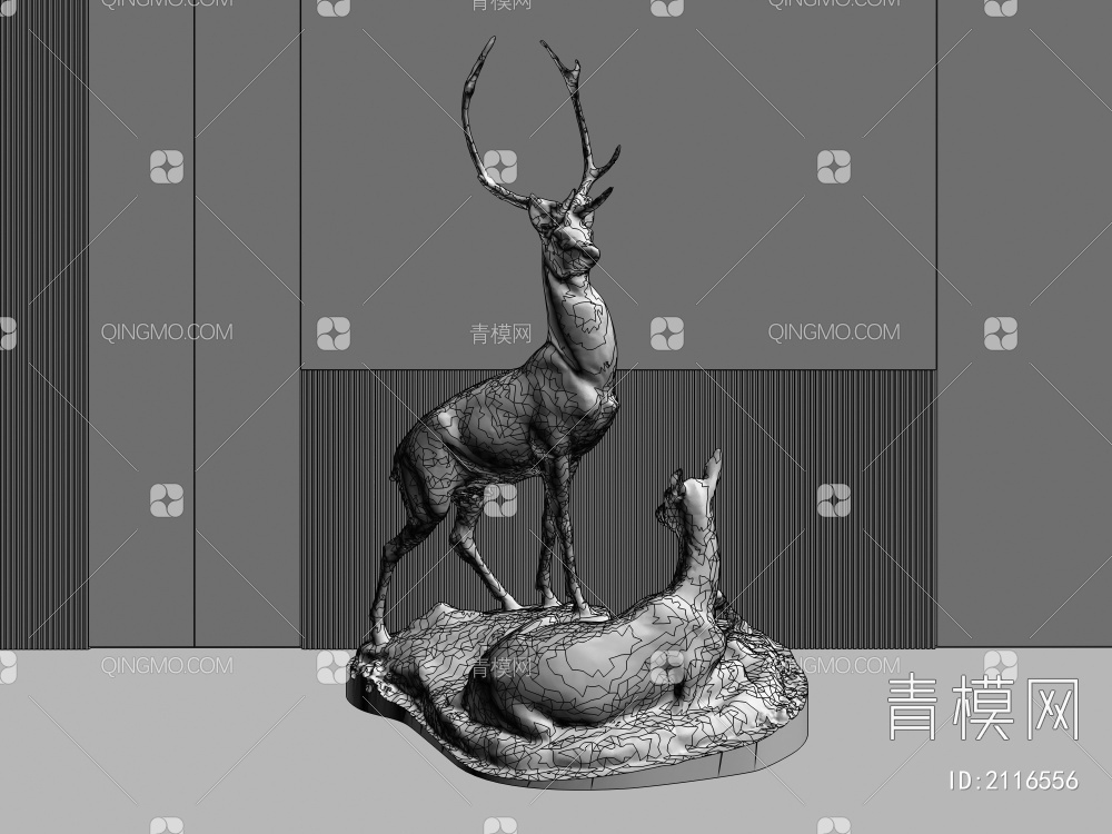 动物装饰雕塑3D模型下载【ID:2116556】