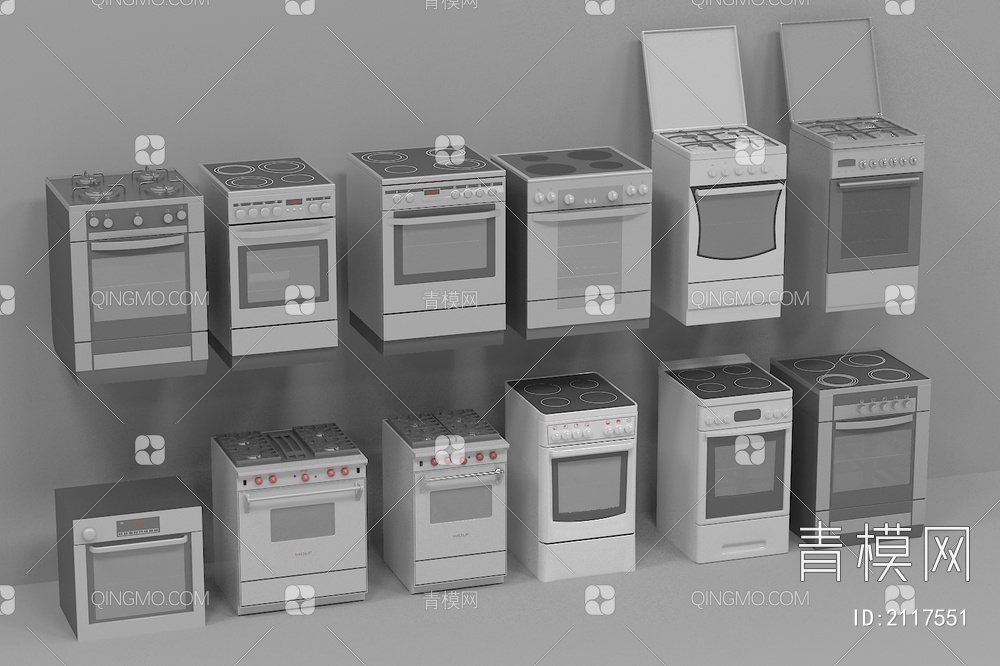 烤箱和电炉3D模型下载【ID:2117551】