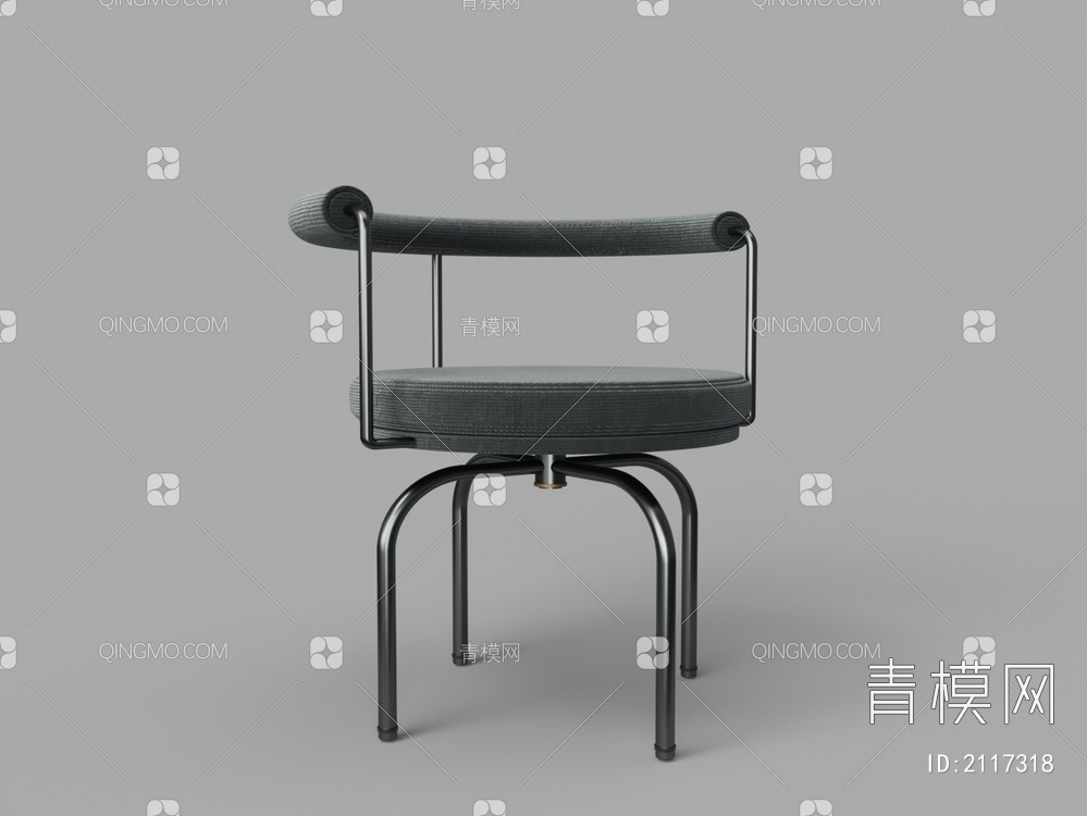 金属布艺圆形扶手休闲椅3D模型下载【ID:2117318】