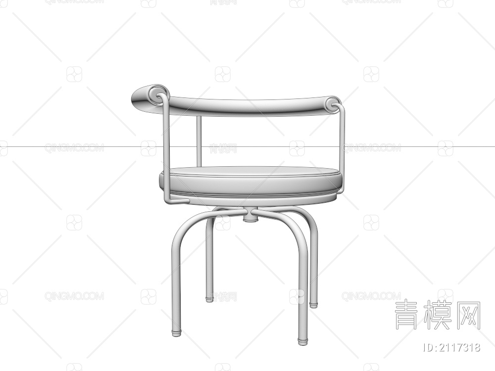 金属布艺圆形扶手休闲椅3D模型下载【ID:2117318】