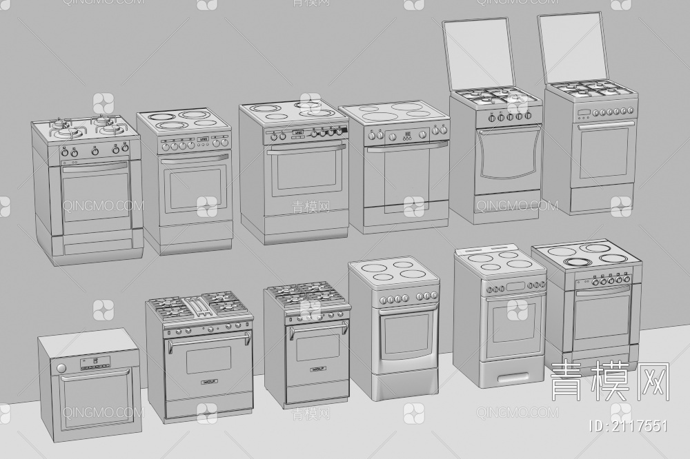 烤箱和电炉3D模型下载【ID:2117551】