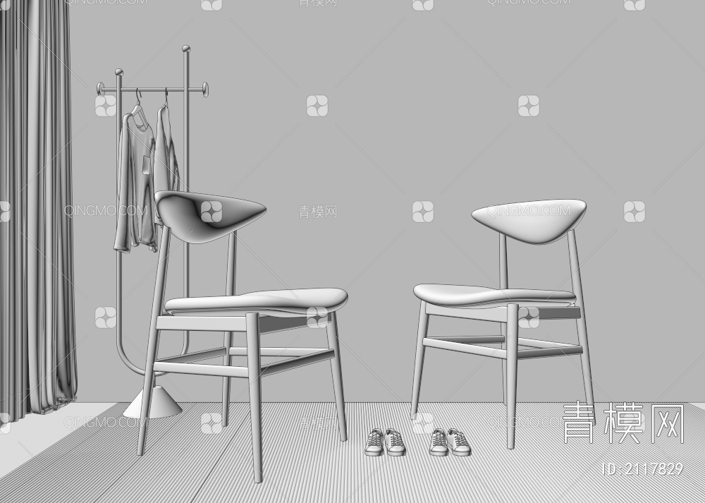 餐椅3D模型下载【ID:2117829】