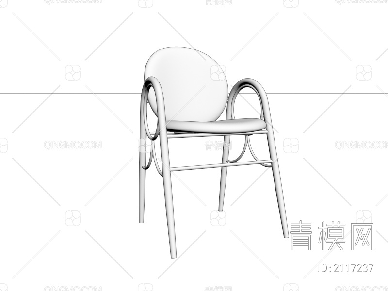 金属皮革单椅3D模型下载【ID:2117237】
