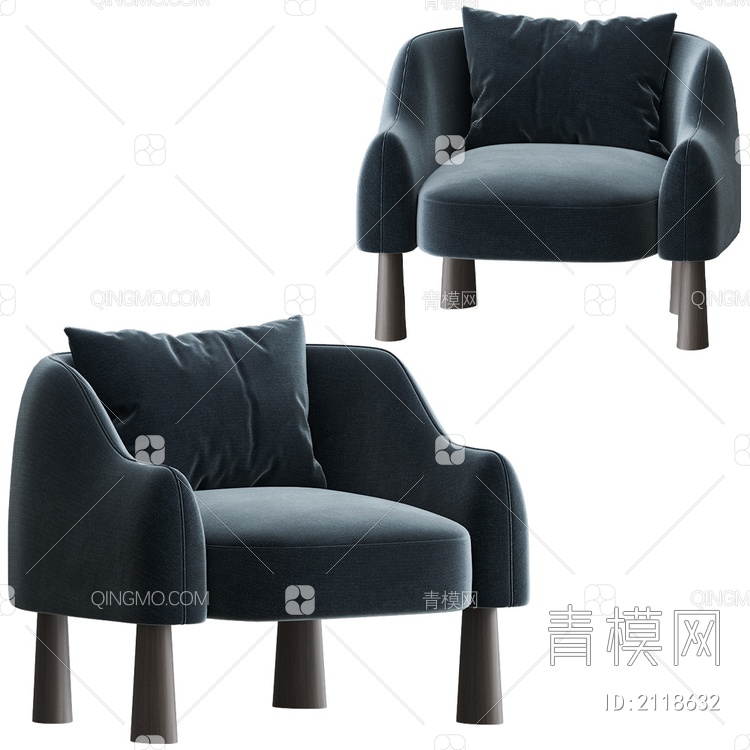 单人沙发椅SU模型下载【ID:2118632】