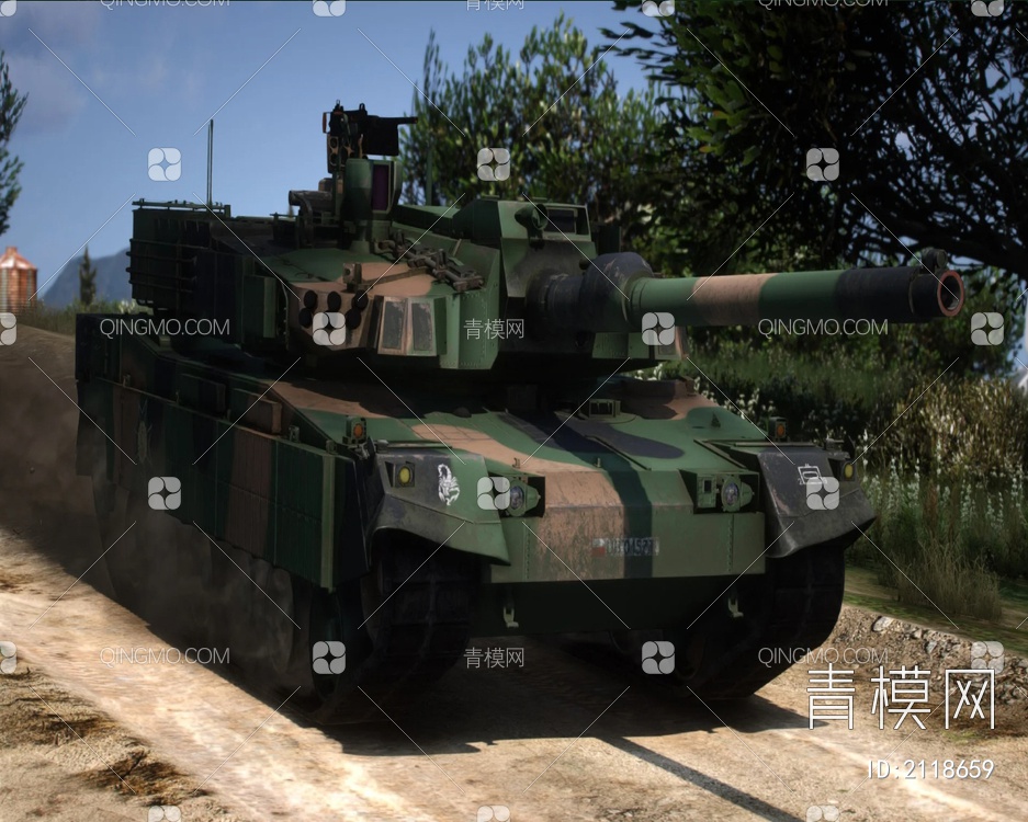 韩国K2主战坦克3D模型下载【ID:2118659】