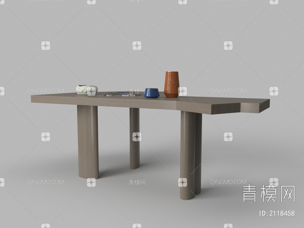 实木不规则书桌3D模型下载【ID:2118458】