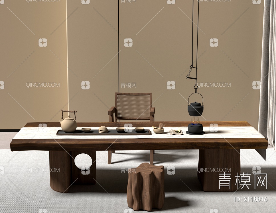 茶具 茶桌椅3D模型下载【ID:2118816】