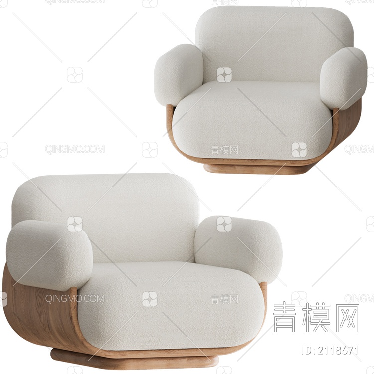 单人沙发SU模型下载【ID:2118671】