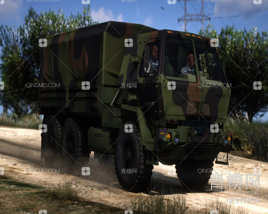 美国OshkoshFMTVM1083装甲卡车3D模型下载【ID:2118536】