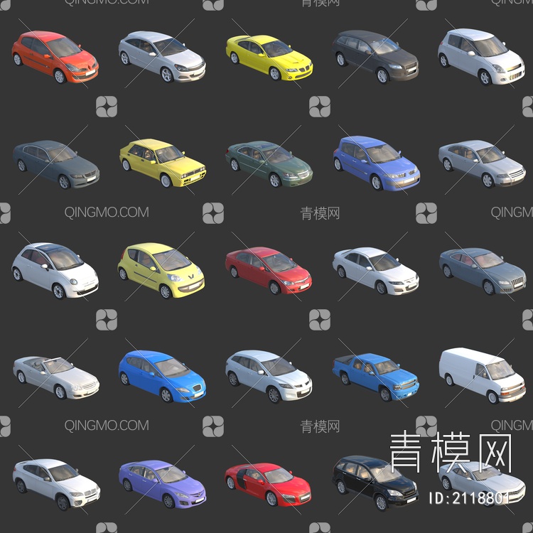 简模车 鸟瞰车 小轿车 汽车3D模型下载【ID:2118801】