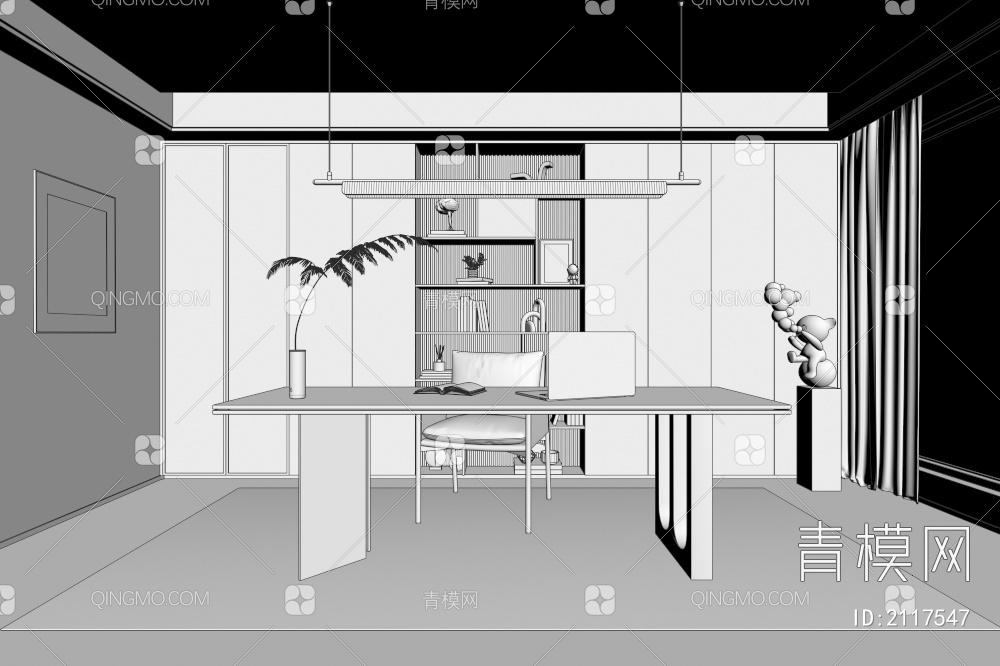 书房3D模型下载【ID:2117547】