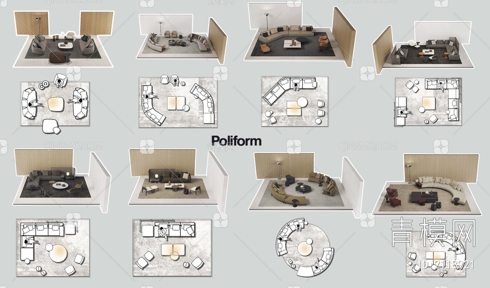 意大利Poliform全品牌CAD组合+图册【ID:2118921】