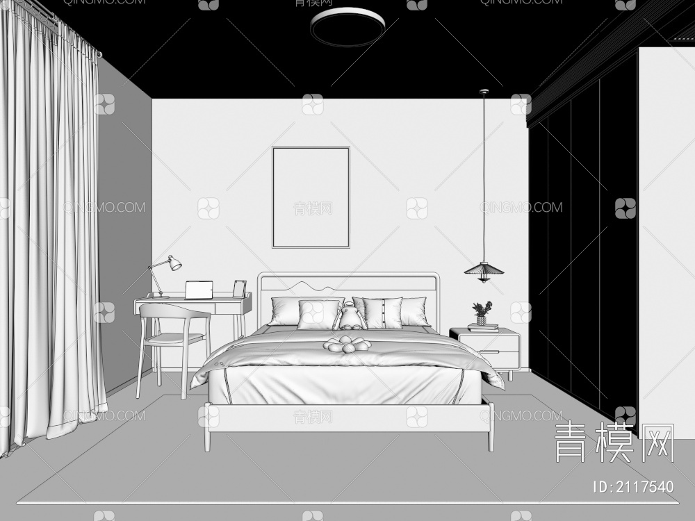 卧室3D模型下载【ID:2117540】