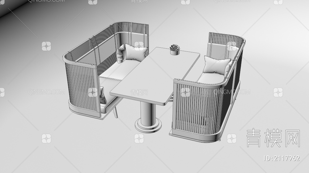 卡座沙发3D模型下载【ID:2117962】
