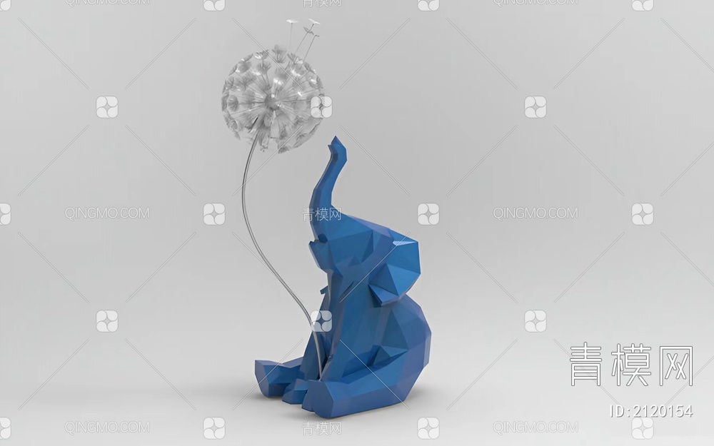 大象雕塑3D模型下载【ID:2120154】