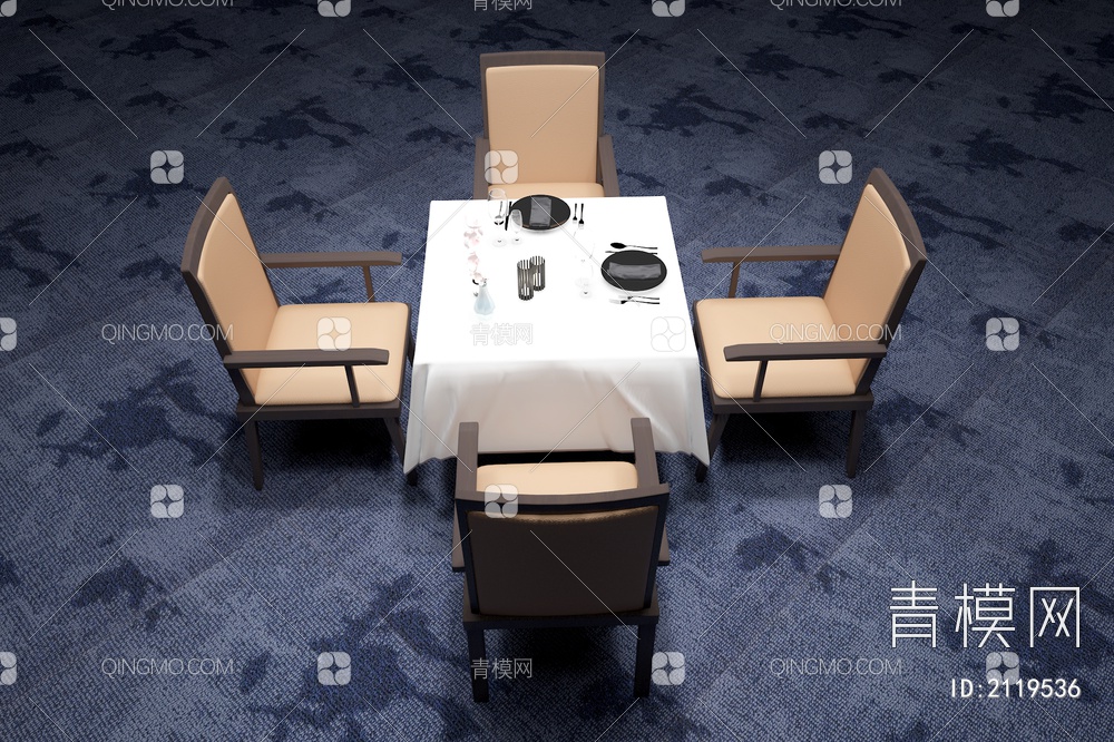 餐桌椅  洽谈桌椅 休闲桌椅3D模型下载【ID:2119536】